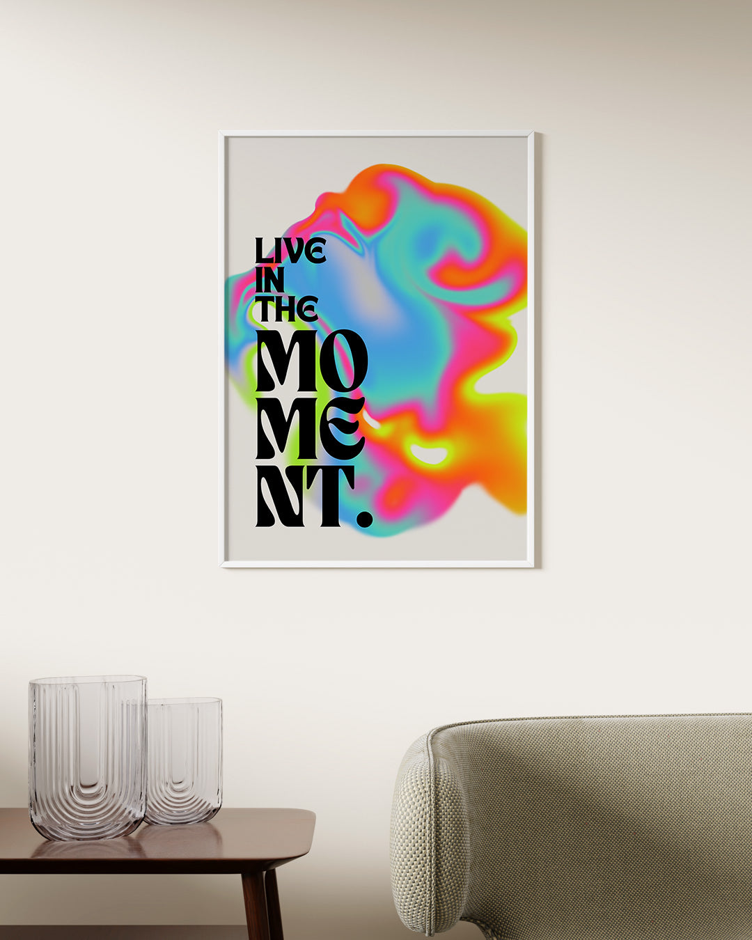 【ポスターのみ】Live in the Moment – Psychedelic Abstract Posterアートポスター(A2,A3)