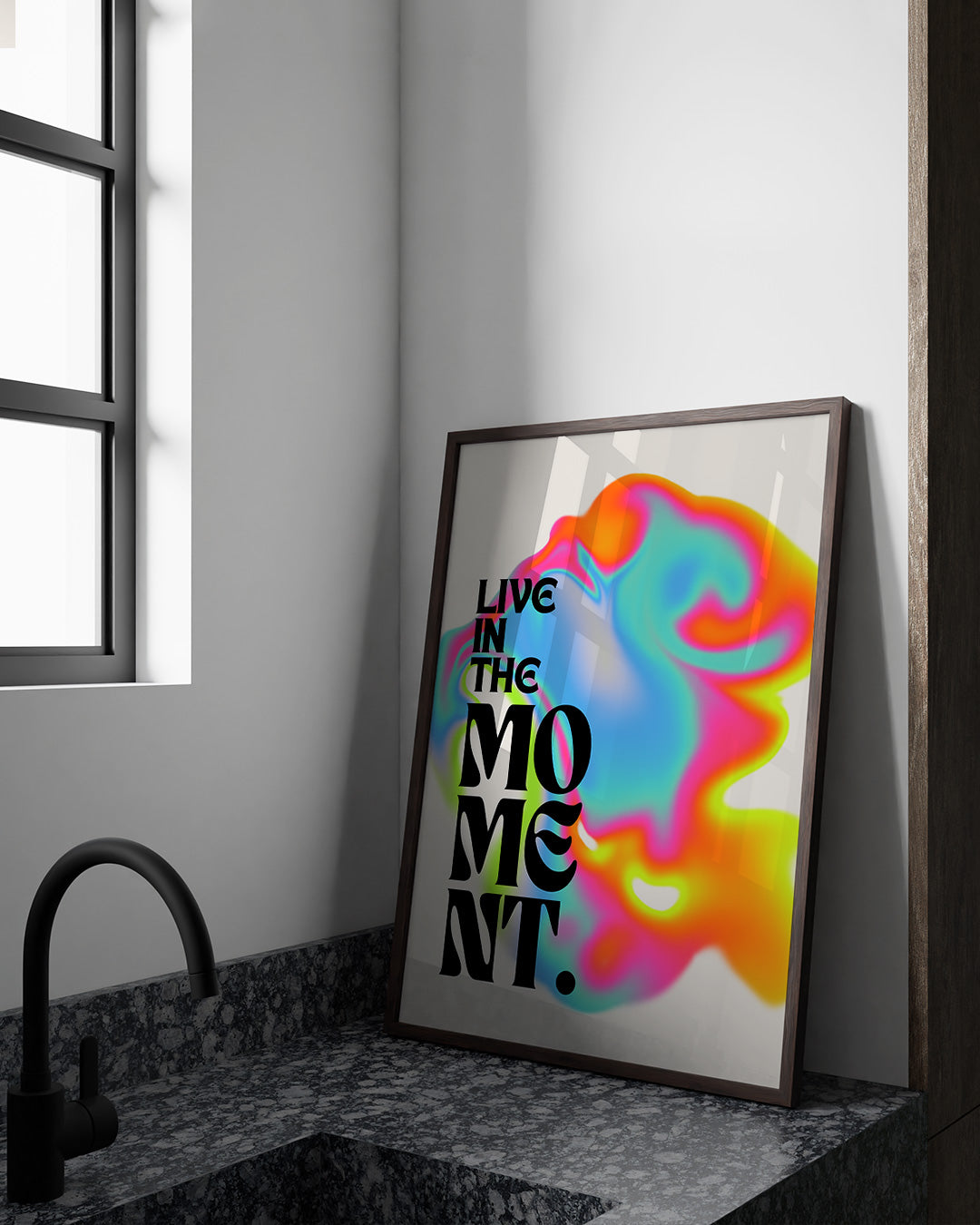 【ポスターのみ】Live in the Moment – Psychedelic Abstract Posterアートポスター(A2,A3)