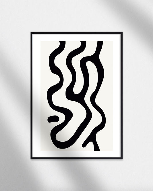 【ポスターのみ】Monochrome Flow – Minimal Abstract Posterアートポスター(A2,A3)