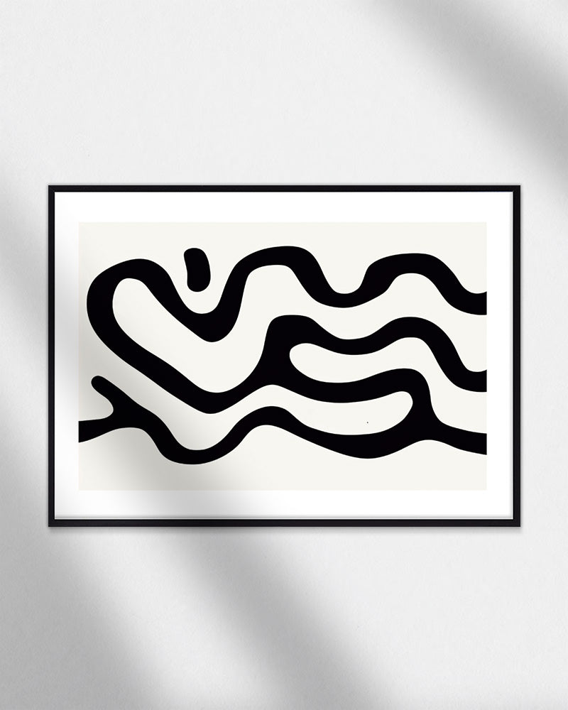 【ポスターのみ】Monochrome Flow – Minimal Abstract Posterアートポスター(A2,A3)