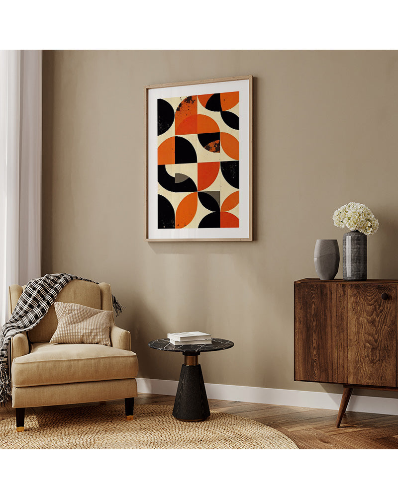 【ポスターのみ】Retro Rhythm – Geometric Abstract Posterアートポスター(A2,A3)