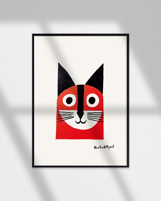 【ポスターのみ】Playful Cat – Whimsical Animal Posterアートポスター(A2,A3)
