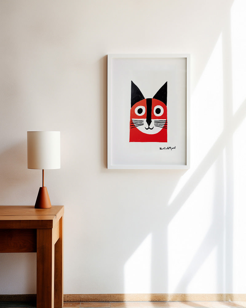 【ポスターのみ】Playful Cat – Whimsical Animal Posterアートポスター(A2,A3)