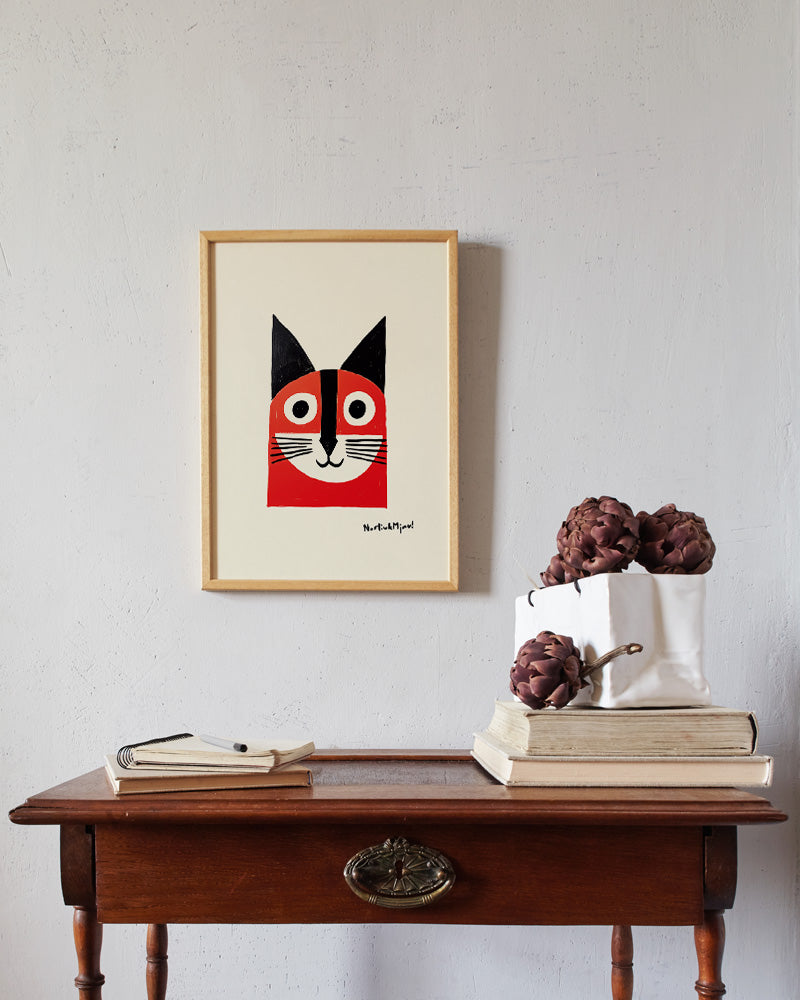 【ポスターのみ】Playful Cat – Whimsical Animal Posterアートポスター(A2,A3)