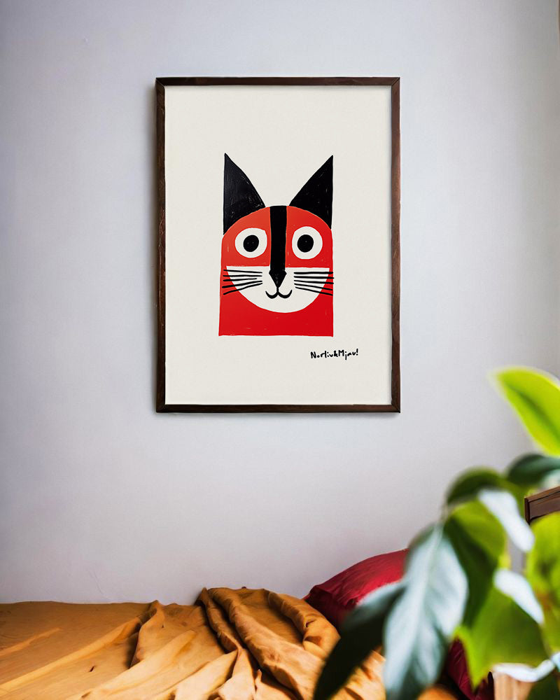 【ポスターのみ】Playful Cat – Whimsical Animal Posterアートポスター(A2,A3)