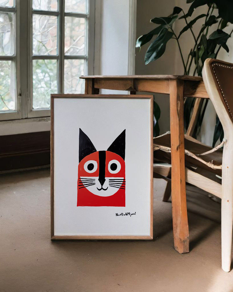 【ポスターのみ】Playful Cat – Whimsical Animal Posterアートポスター(A2,A3)