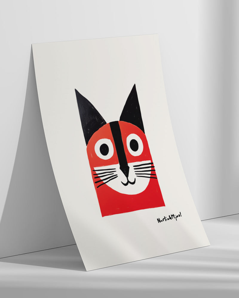 【ポスターのみ】Playful Cat – Whimsical Animal Posterアートポスター(A2,A3)