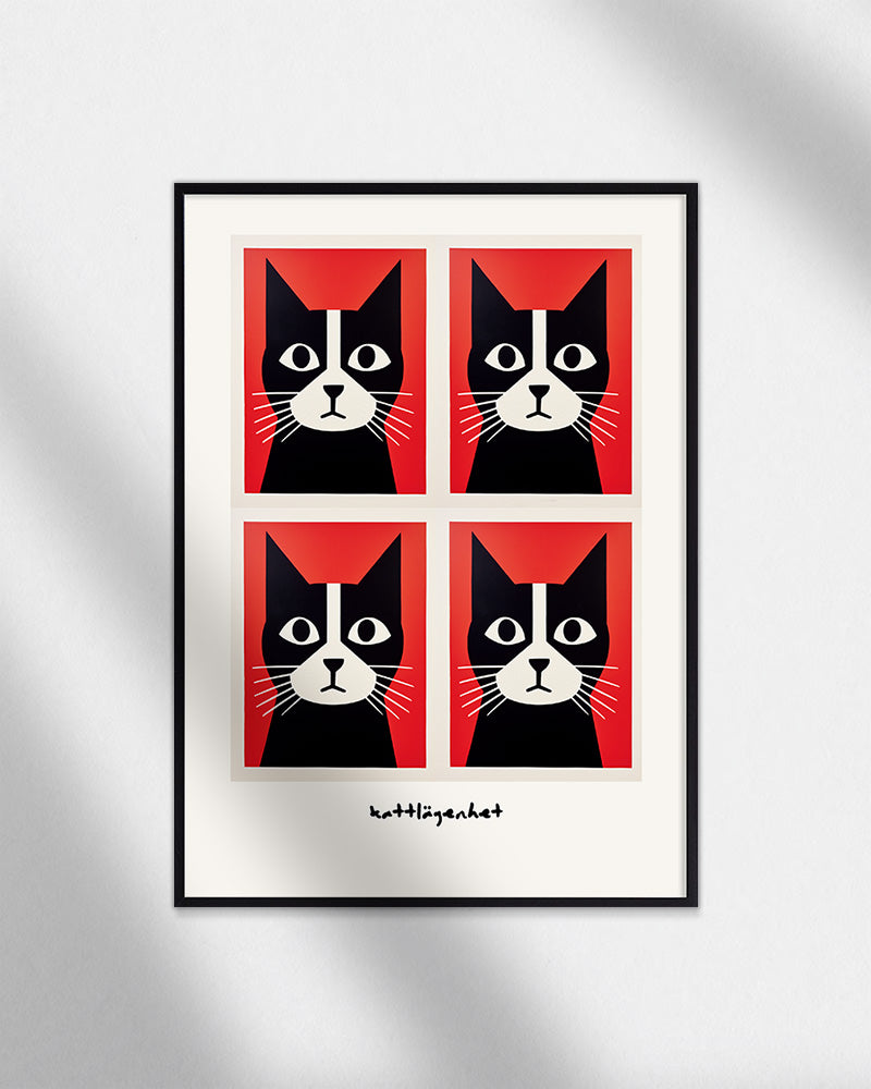 【ポスターのみ】Pop Cat Quartet – Graphic Art Posterアートポスター(A2,A3)