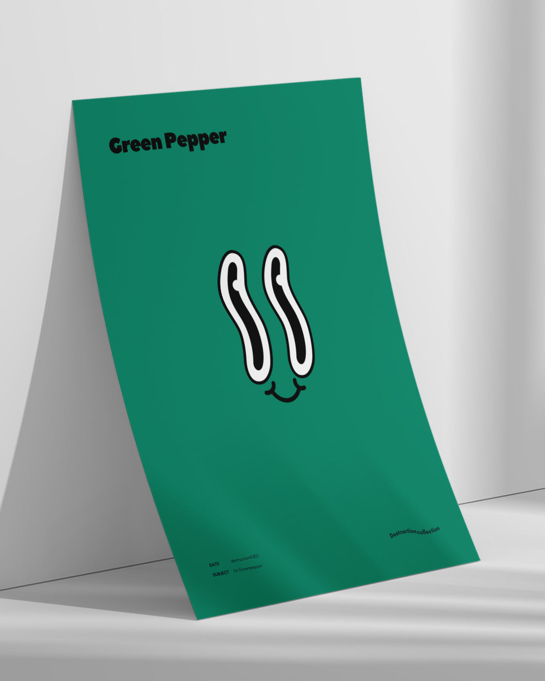 【ポスターのみ】Mr. Green Pepper – Playful Minimalism Posterアートポスター(A2,A3)
