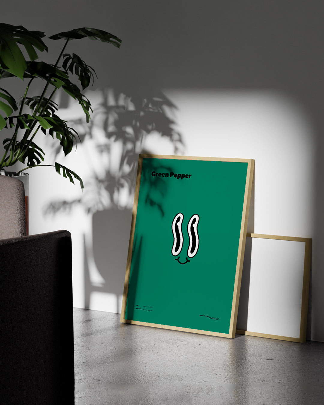 【ポスターのみ】Mr. Green Pepper – Playful Minimalism Posterアートポスター(A2,A3)