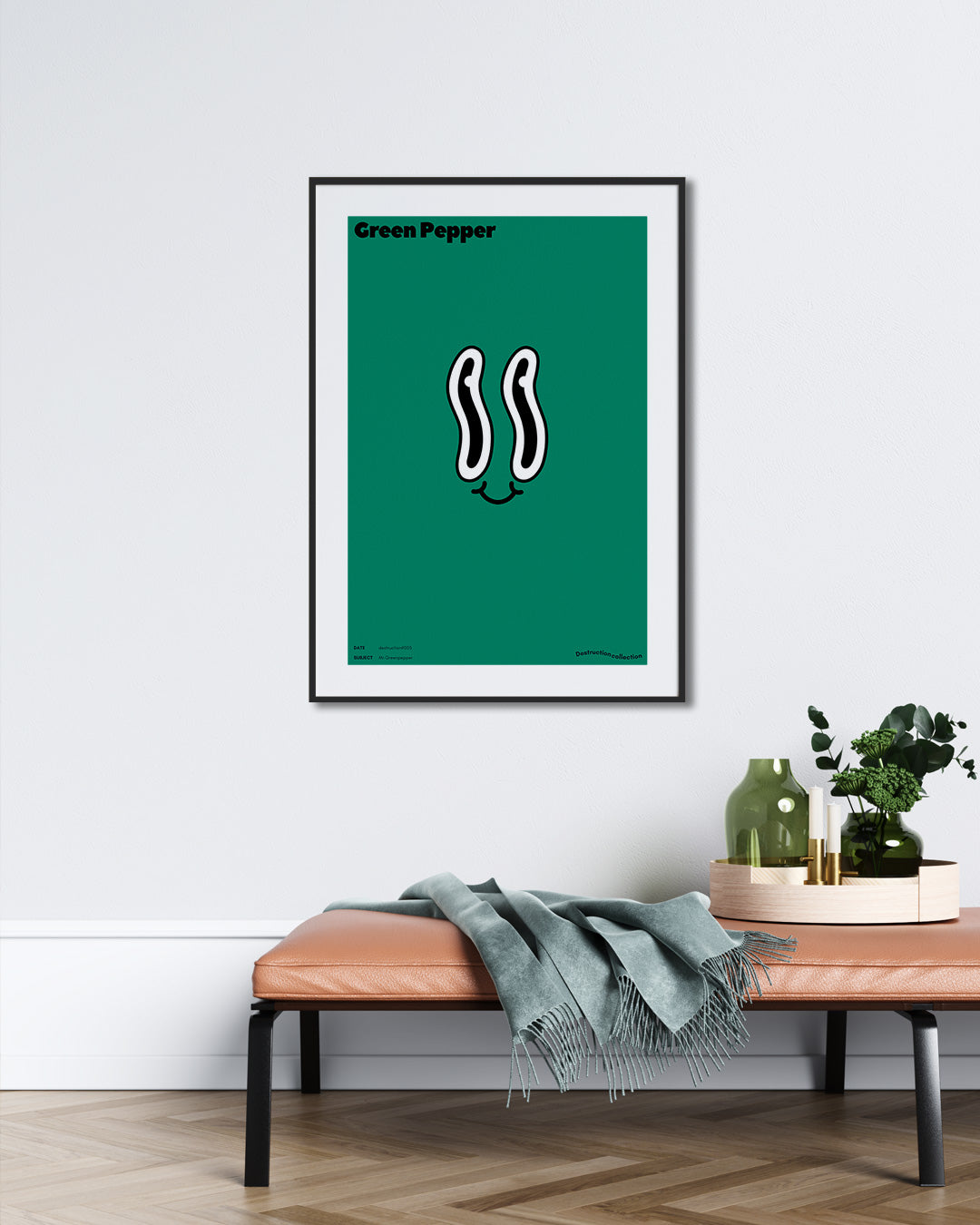 【ポスターのみ】Mr. Green Pepper – Playful Minimalism Posterアートポスター(A2,A3)