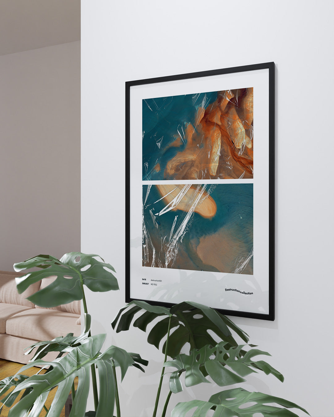 【ポスターのみ】Fragmented Reflections – Abstract Duality Posterアートポスター(A2,A3)