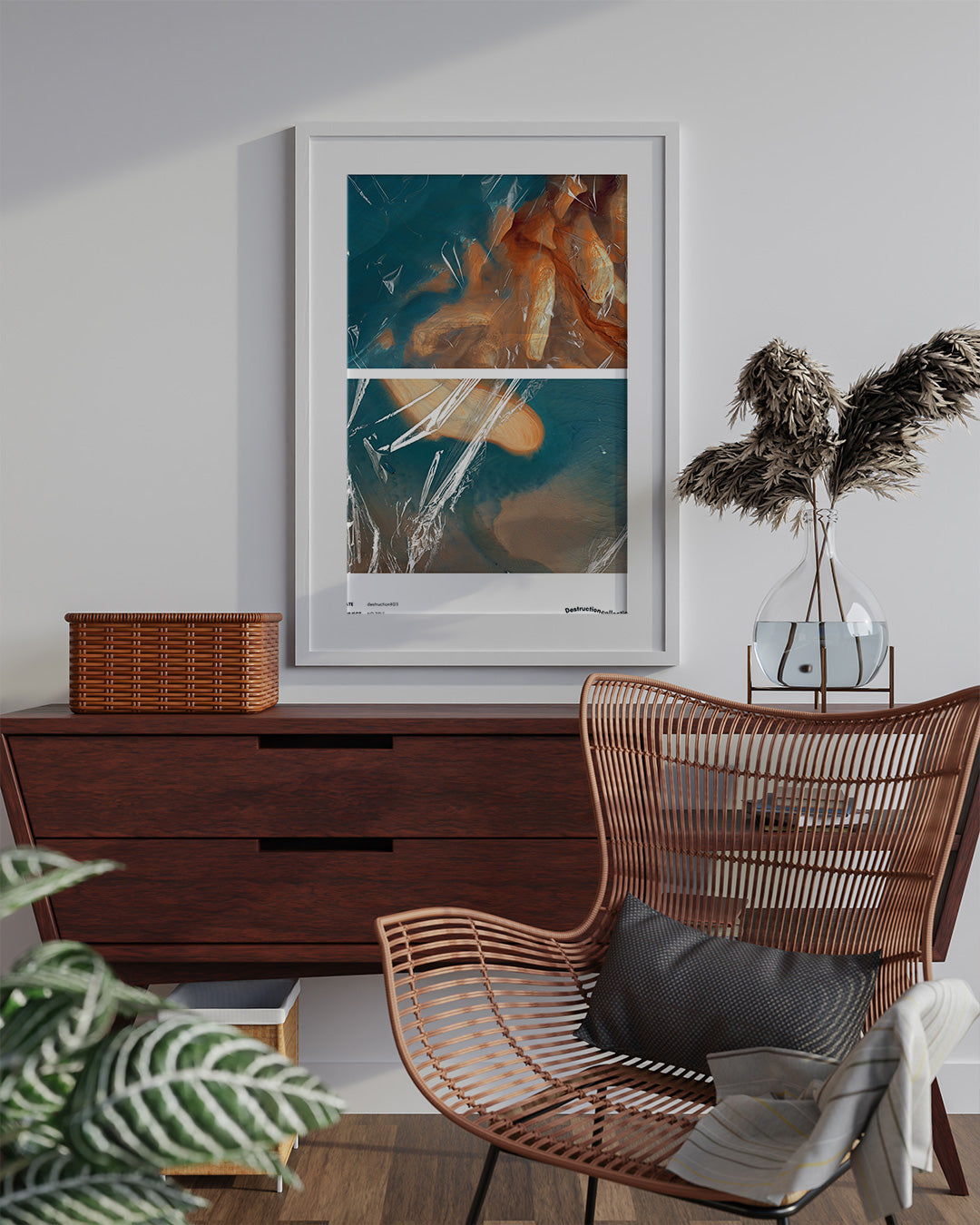 【ポスターのみ】Fragmented Reflections – Abstract Duality Posterアートポスター(A2,A3)