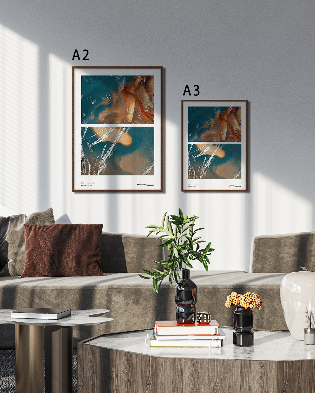 【ポスターのみ】Fragmented Reflections – Abstract Duality Posterアートポスター(A2,A3)