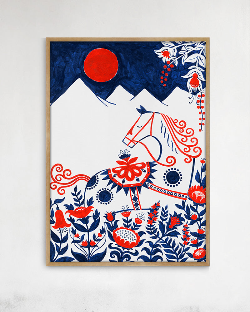 Dala horseポスター【Henning Trollbäck│ヘニング・トロルベック】(50cm×70cm)