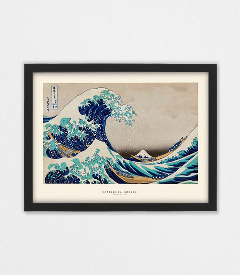 【フレーム別売り】神奈川沖浪裏(葛飾北斎)アートポスター(30cm×40cm)