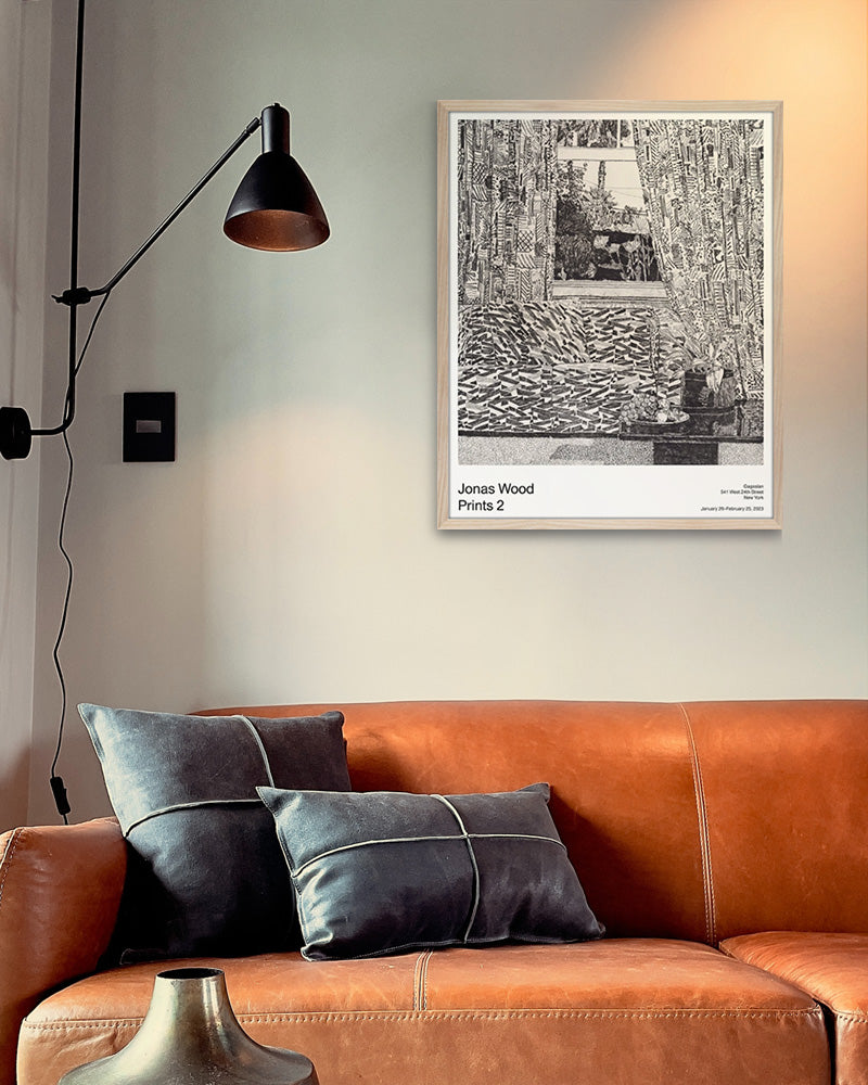 Pattern Couch Interior with Mar Vista Viewポスター【 Jonas Wood│ジョナス・ウッド】(61cm×76.2cm)