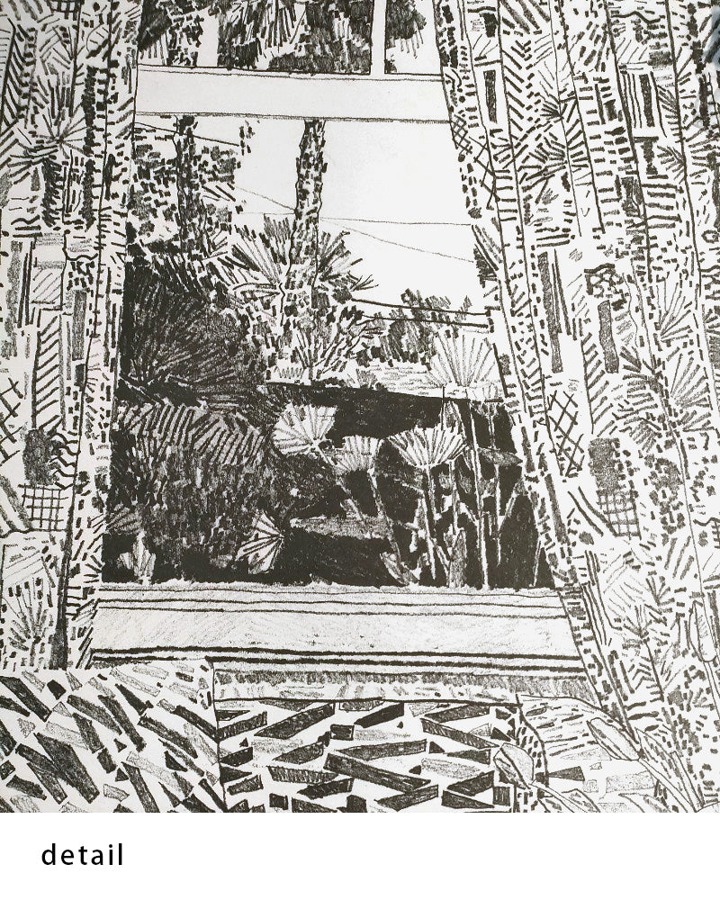 Pattern Couch Interior with Mar Vista Viewポスター【 Jonas Wood│ジョナス・ウッド】(61cm×76.2cm)