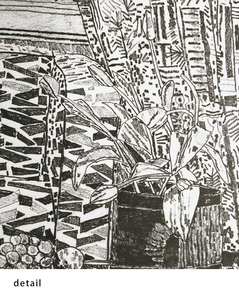 Pattern Couch Interior with Mar Vista Viewポスター【 Jonas Wood│ジョナス・ウッド】(61cm×76.2cm)