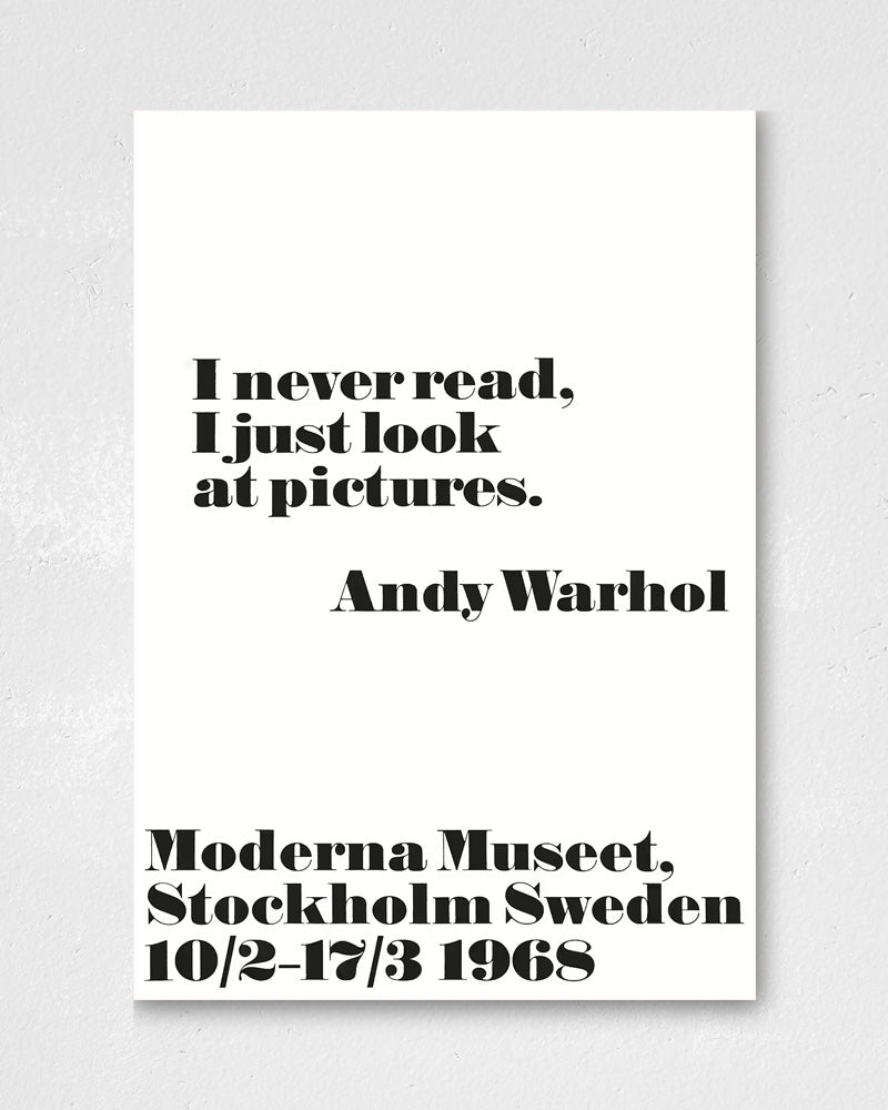 I never read... ポスター【Andy Warhol│アンディ・ウォーホル】【John melin│ジョン・メリン】1968 ExhibitionPoster(70cm×100cm)