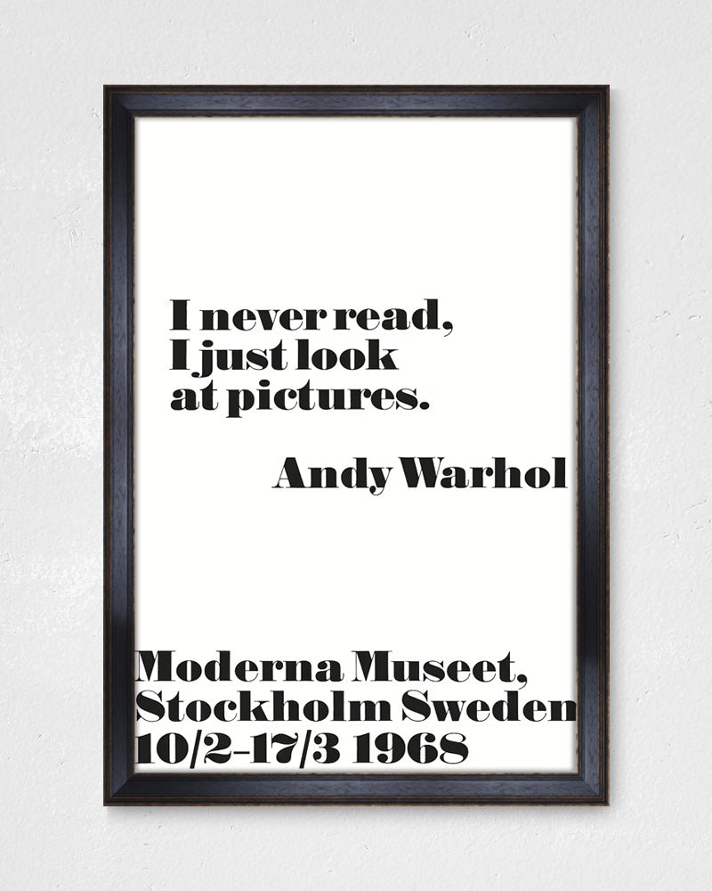 I never read... ポスター【Andy Warhol│アンディ・ウォーホル】【John melin│ジョン・メリン】1968 ExhibitionPoster(70cm×100cm)