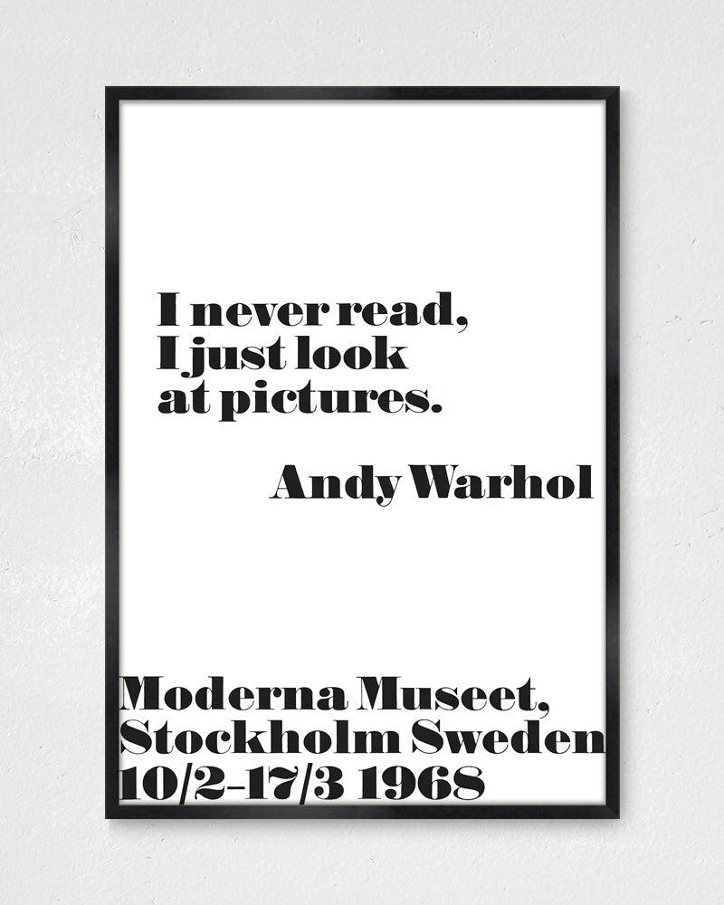 I never read... ポスター【Andy Warhol│アンディ・ウォーホル】【John melin│ジョン・メリン】1968 ExhibitionPoster(70cm×100cm)