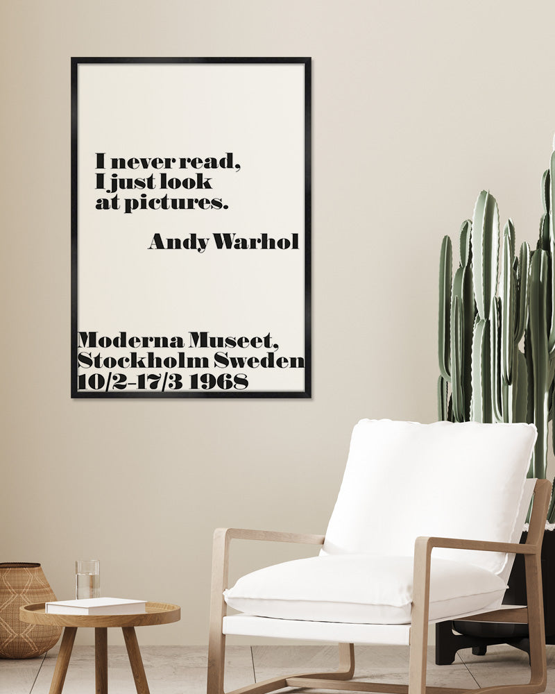 I never read... ポスター【Andy Warhol│アンディ・ウォーホル】【John melin│ジョン・メリン】1968 ExhibitionPoster(70cm×100cm)