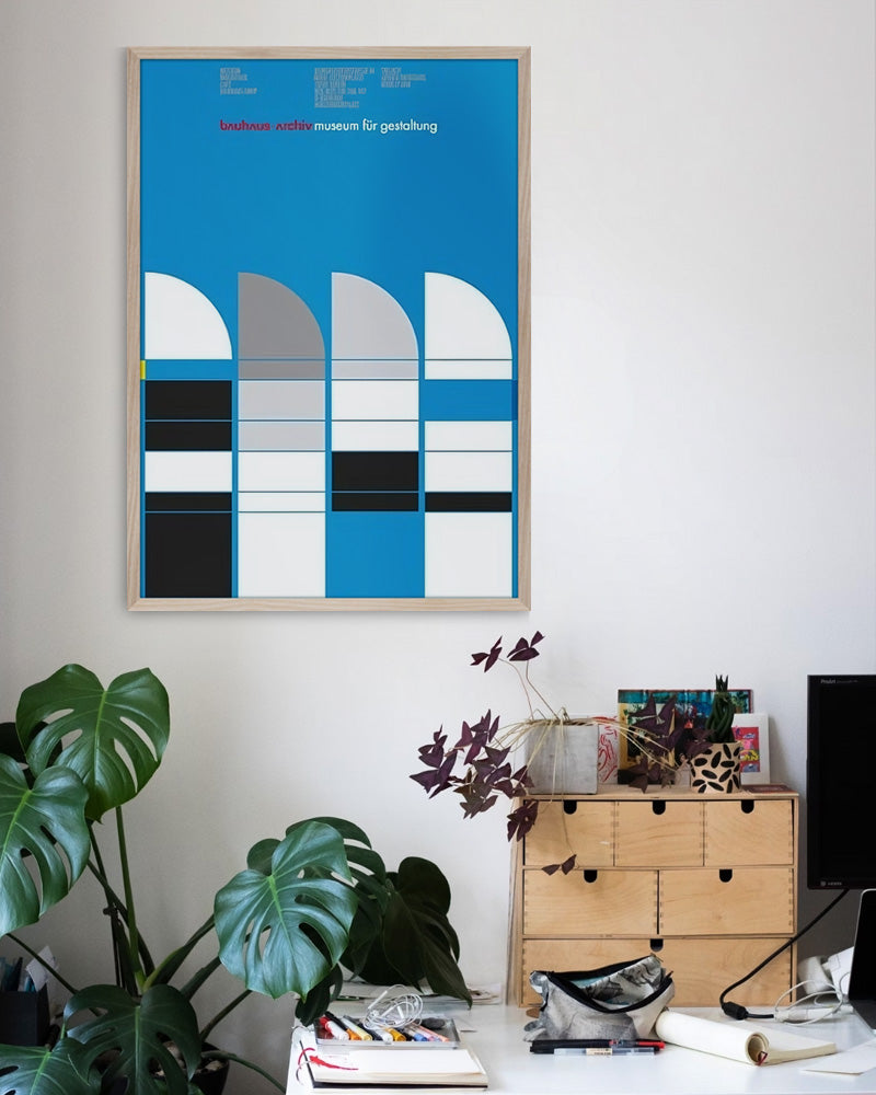 Bauhaus Archiv Museum fur Gestaltung Berlin 1987ポスター【Bauhaus│バウハウス】【Ott + Stein│ニコラウス・オットとベルナルド・シュタイン】(84cm×60cm)