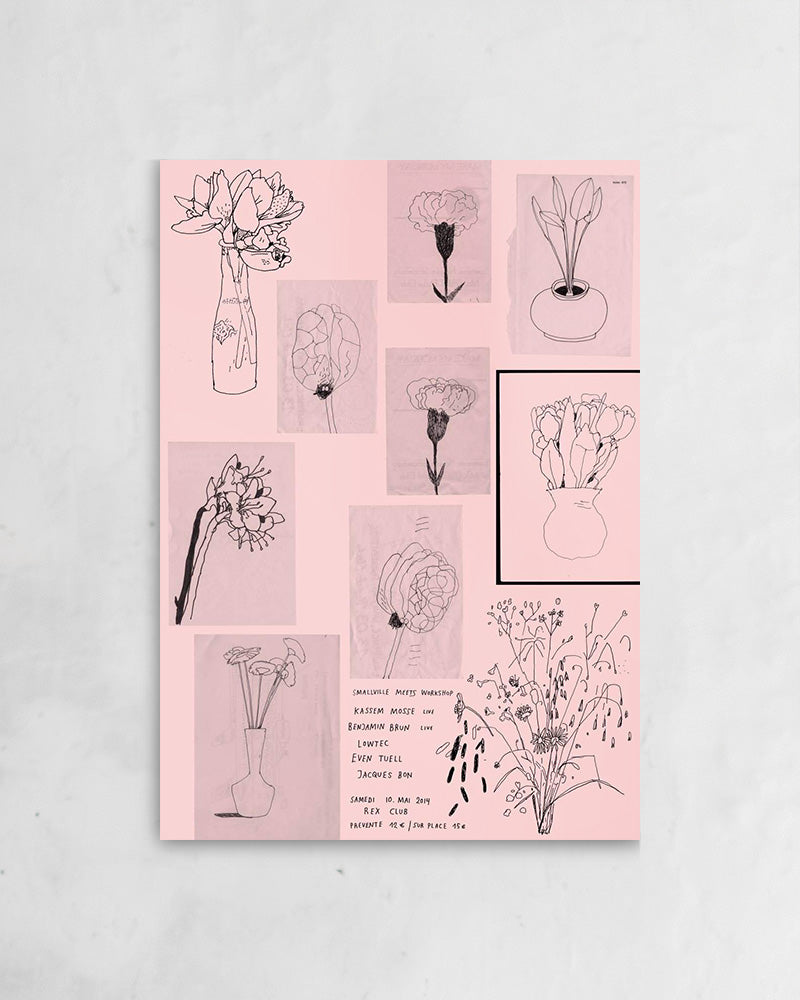 Pink flowers (10 Mai 2014)ポスター【Stefan Marx│ステファン・マルクス】(59cm×84cm)