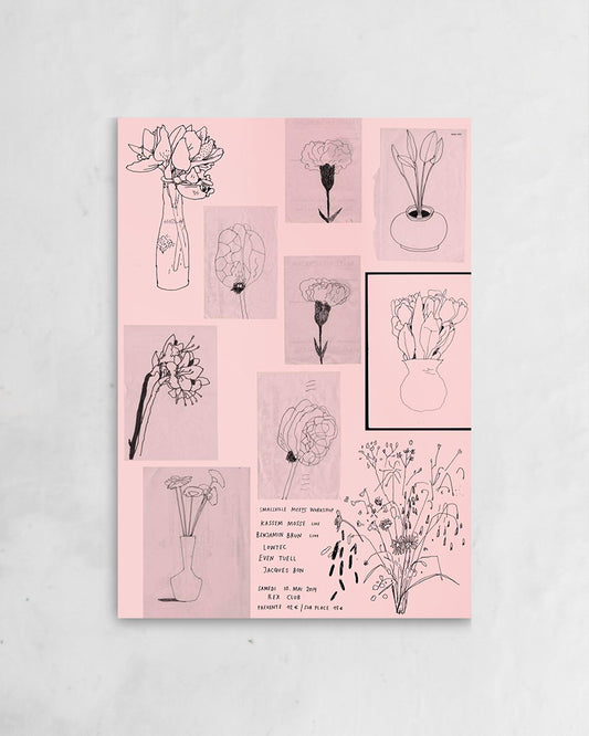 Pink flowers (10 Mai 2014)ポスター【Stefan Marx│ステファン・マルクス】(59cm×84cm)