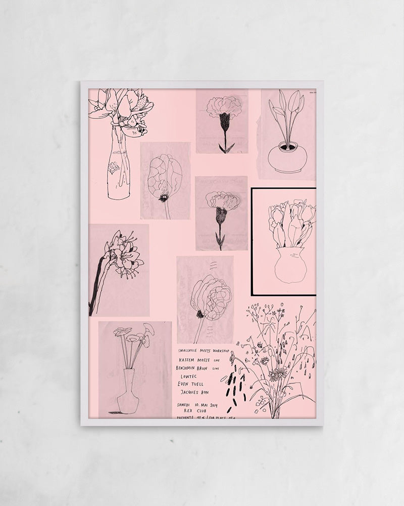 Pink flowers (10 Mai 2014)ポスター【Stefan Marx│ステファン・マルクス】(59cm×84cm)
