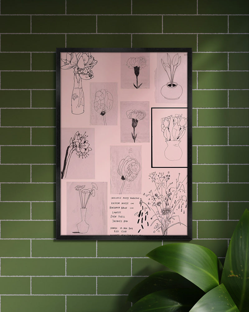 Pink flowers (10 Mai 2014)ポスター【Stefan Marx│ステファン・マルクス】(59cm×84cm)