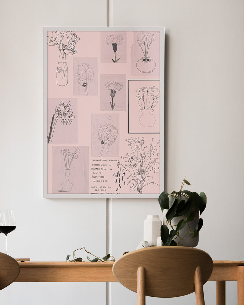 Pink flowers (10 Mai 2014)ポスター【Stefan Marx│ステファン・マルクス】(59cm×84cm)
