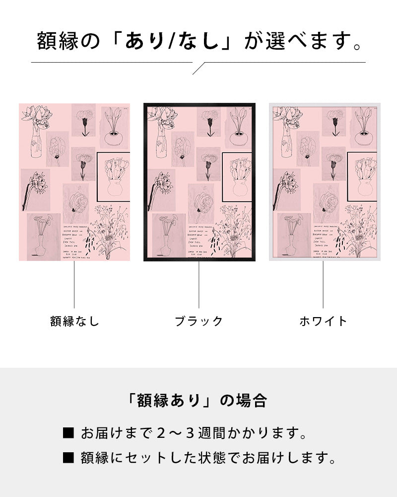 Pink flowers (10 Mai 2014)ポスター【Stefan Marx│ステファン・マルクス】(59cm×84cm)