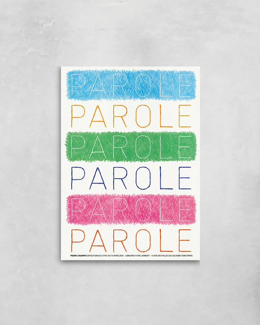 Parole Parole Paroleポスター【Pierre Charpin│ピエール・シャルパン】(46cm×33cm)