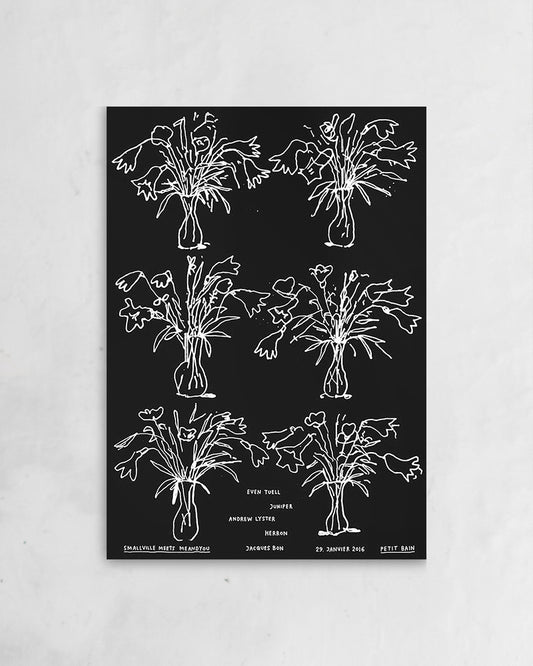 B&W flowers(2016)ポスター【Stefan Marx│ステファン・マルクス】(59cm×84cm)