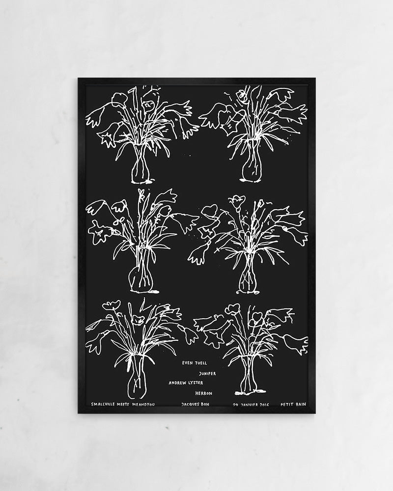 B&W flowers(2016)ポスター【Stefan Marx│ステファン・マルクス】(59cm×84cm)