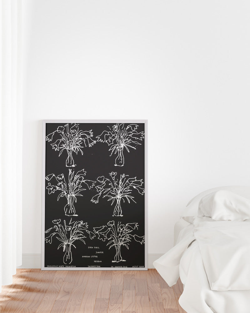 B&W flowers(2016)ポスター【Stefan Marx│ステファン・マルクス】(59cm×84cm)