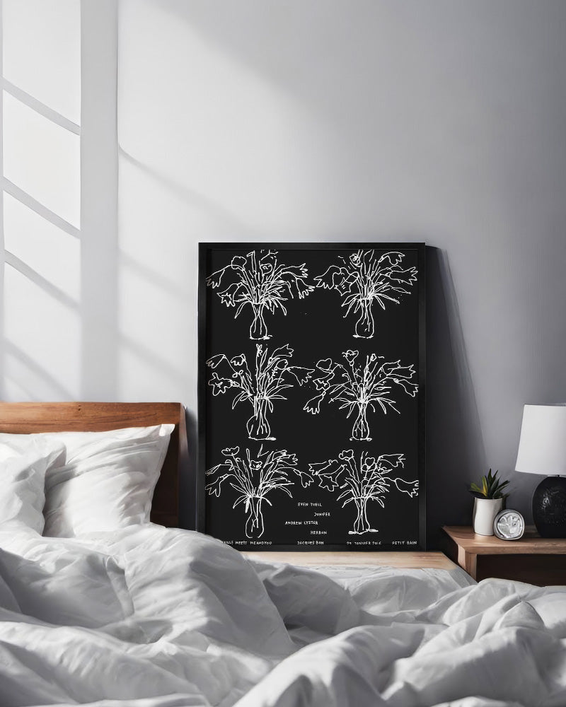 B&W flowers(2016)ポスター【Stefan Marx│ステファン・マルクス】(59cm×84cm)
