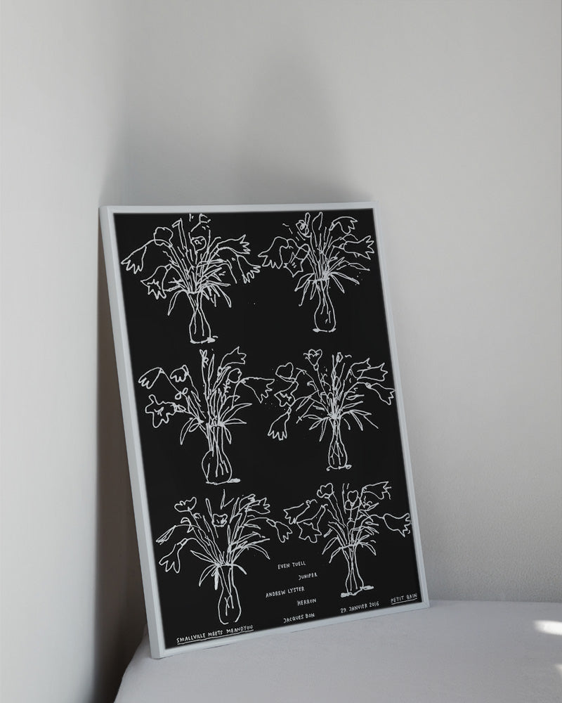 B&W flowers(2016)ポスター【Stefan Marx│ステファン・マルクス】(59cm×84cm)