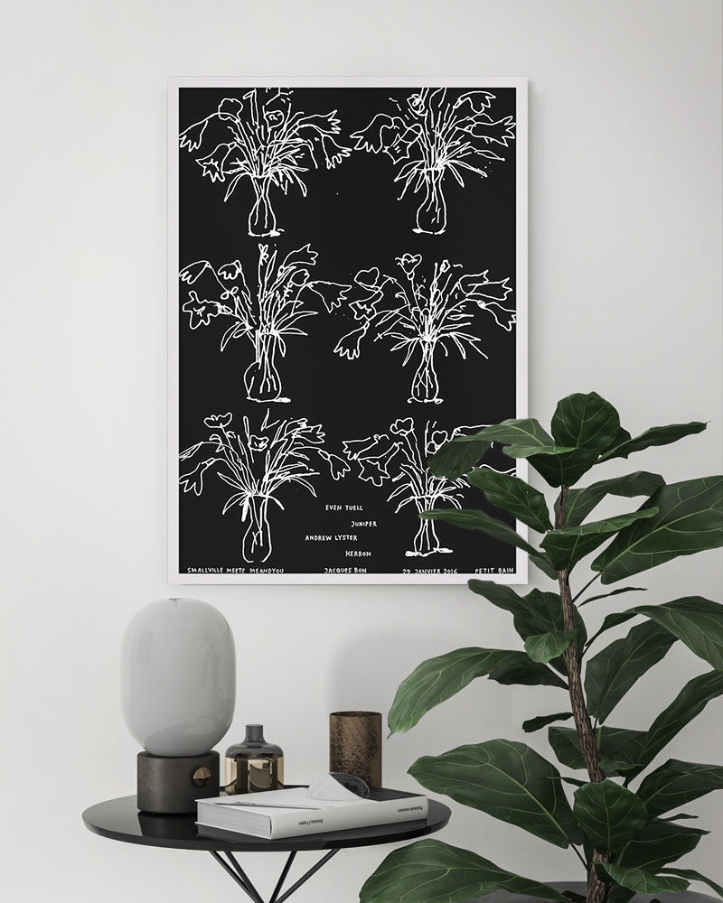 B&W flowers(2016)ポスター【Stefan Marx│ステファン・マルクス】(59cm×84cm)
