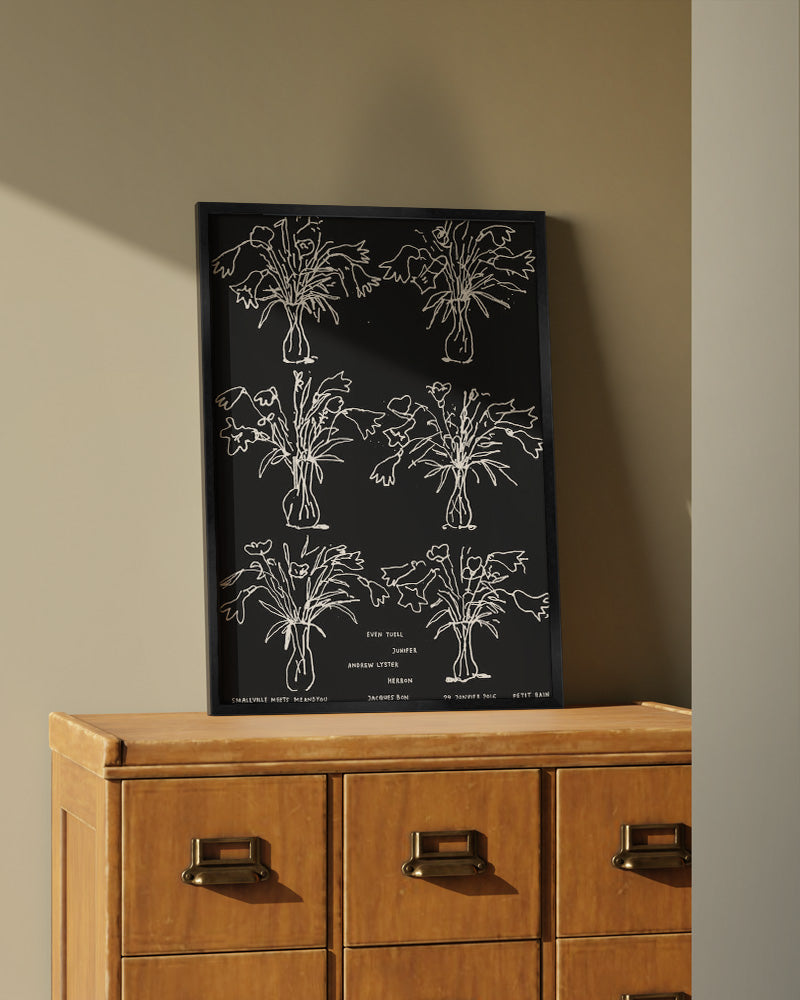 B&W flowers(2016)ポスター【Stefan Marx│ステファン・マルクス】(59cm×84cm)