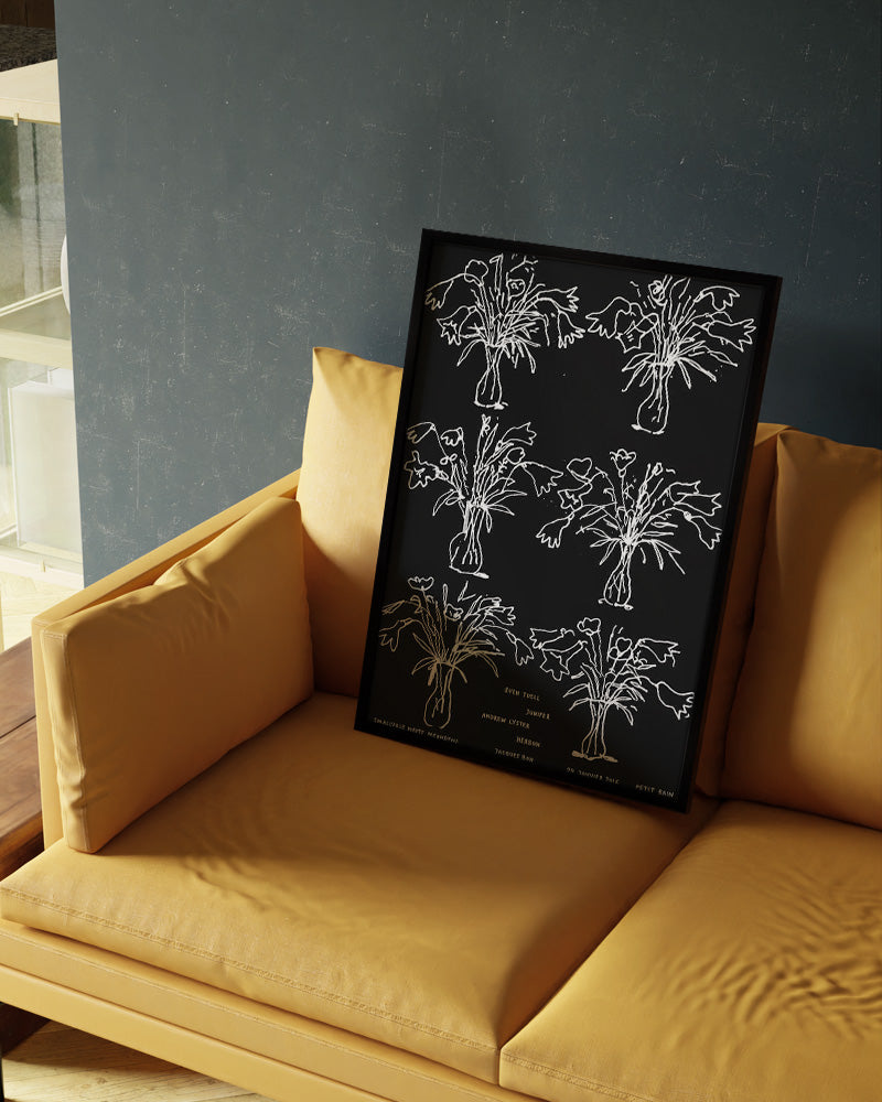 B&W flowers(2016)ポスター【Stefan Marx│ステファン・マルクス】(59cm×84cm)