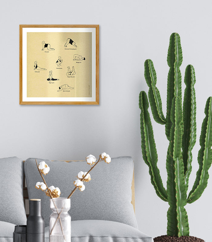 【フレームセット】YOGA POSTER(ヨガポスター)正方形40cm×40cm