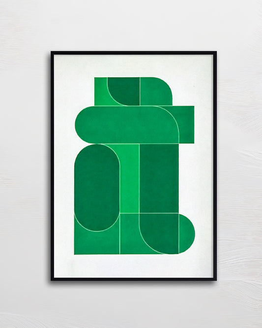 【ポスターのみ】Urban Geometry in Green Posterアートポスター（A2,A3）