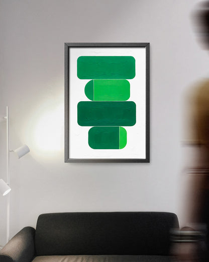 【ポスターのみ】Urban Geometry in Green Posterアートポスター（A2,A3）