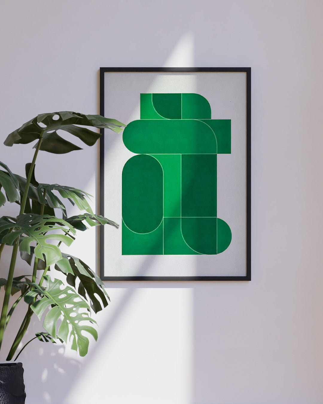 【ポスターのみ】Urban Geometry in Green Posterアートポスター（A2,A3）
