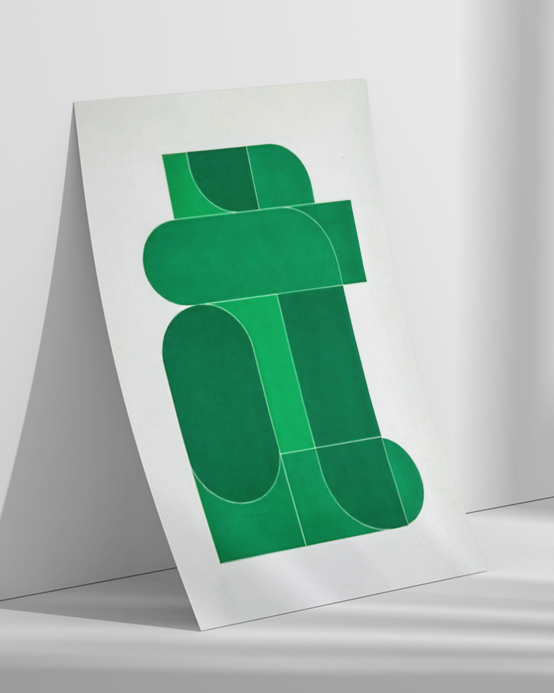 【ポスターのみ】Urban Geometry in Green Posterアートポスター（A2,A3）