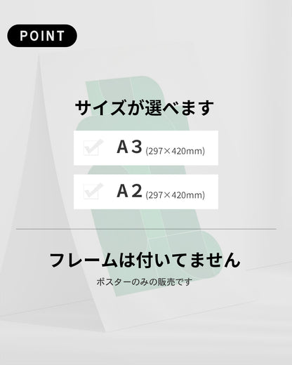 【ポスターのみ】Urban Geometry in Green Posterアートポスター（A2,A3）