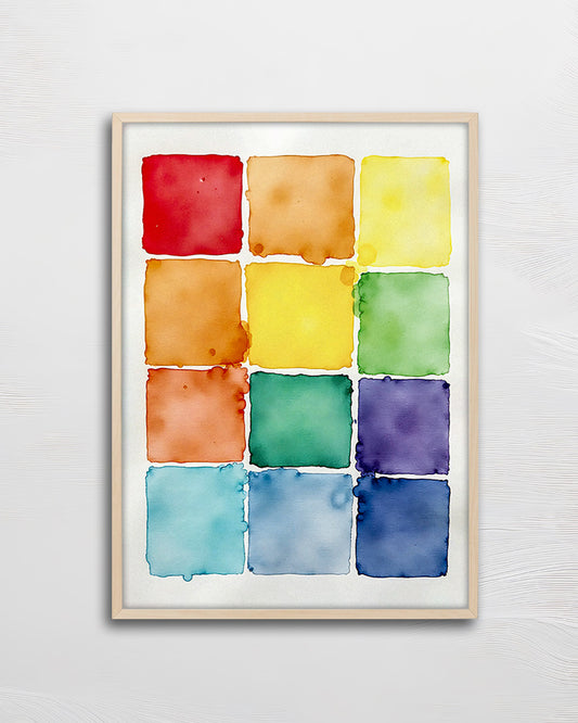 【ポスターのみ】Color Tiles in Watercolor Posterアートポスター（A2,A3）